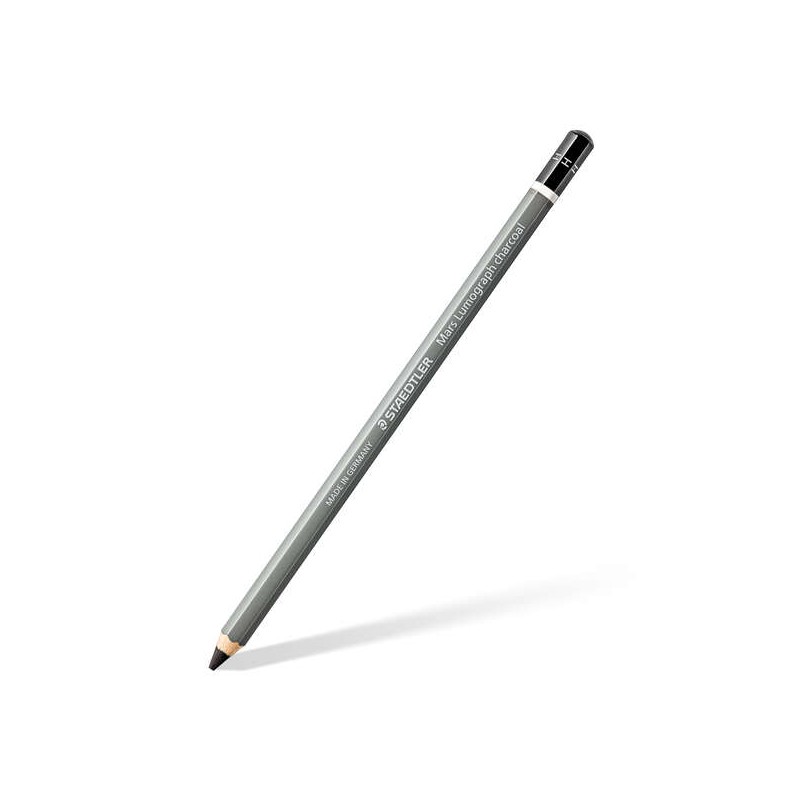 Matita di grafite Staedtler Mars Lumograph Charcoal 100C - Mina H - Carbone e carboncino ad alto rapporto - Legno di for