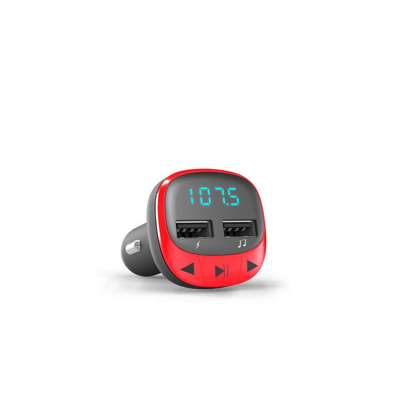 Trasmettitore FM per auto Energy Sistem - MicroSD - Ricarica USB - USB MP3 - Colore rosso