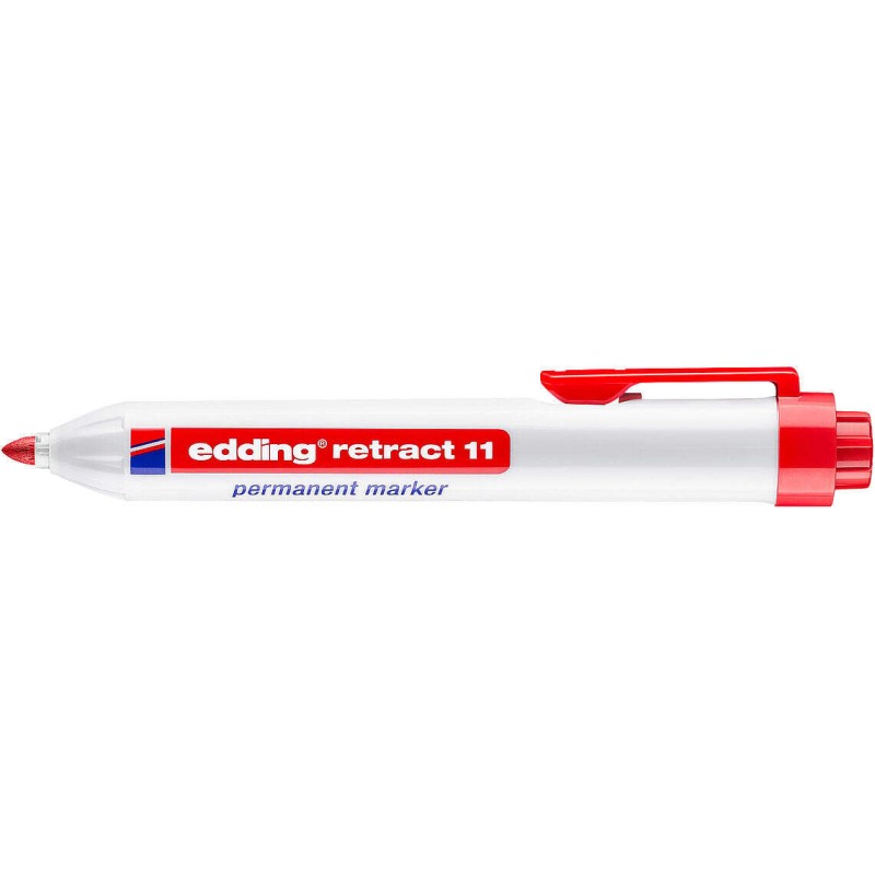 Edding Retract 11 Marcatore permanente retrattile - Punta tonda - Da 1.5 a 3 mm - Ricaricabile - Asciugatura rapida - Co