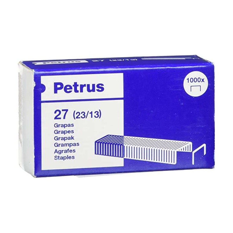 Petrus Scatola di 1000 punti metallici 23/13 ramati - Fino a 100 fogli - Perno da 13 mm - Perno da 13 mm