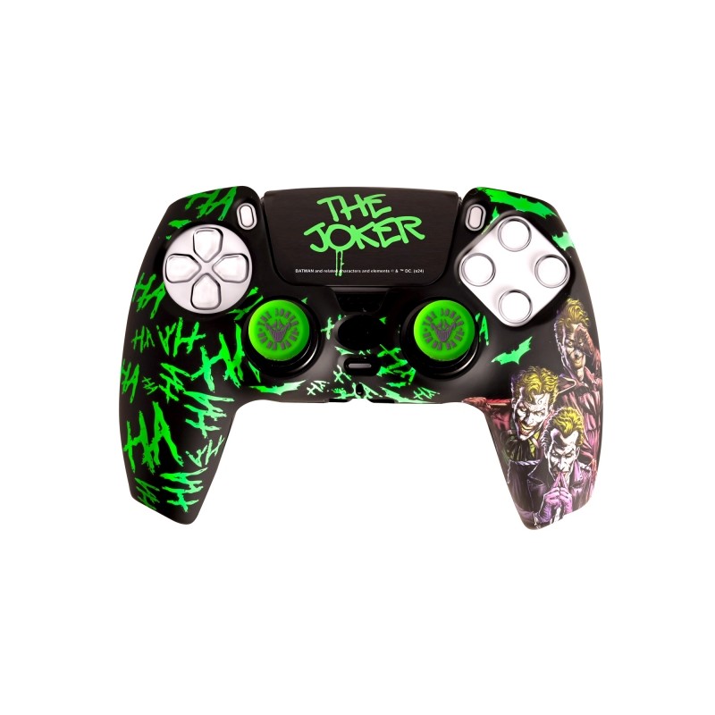 FR-TEC Joker Pack per controller PS5 con custodia rigida + adesivo per touchpad + impugnature - Si illumina al buio - Se