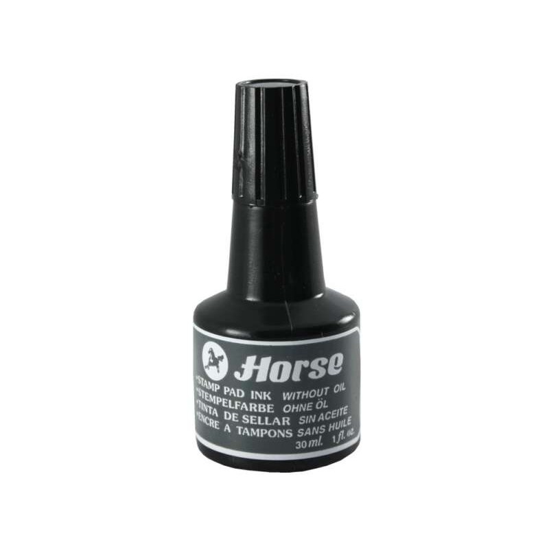 Bottiglia di inchiostro di cavallo per tampone 30ml - Senza olio - Colore nero