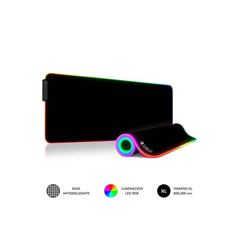 Subblim Rgb LED Mousepad Extra Large 800x300x4mm - Spazio libero per mouse e tastiera - 9 colori e 3 effetti luminosi - 