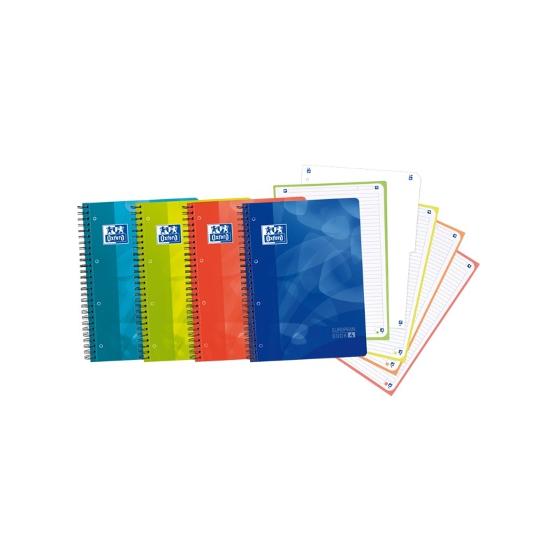Oxford School Lagoon WeE A4+ Europeanbook - Copertina in plastica - 80 fogli - Separatore rimovibile - WriteeErase