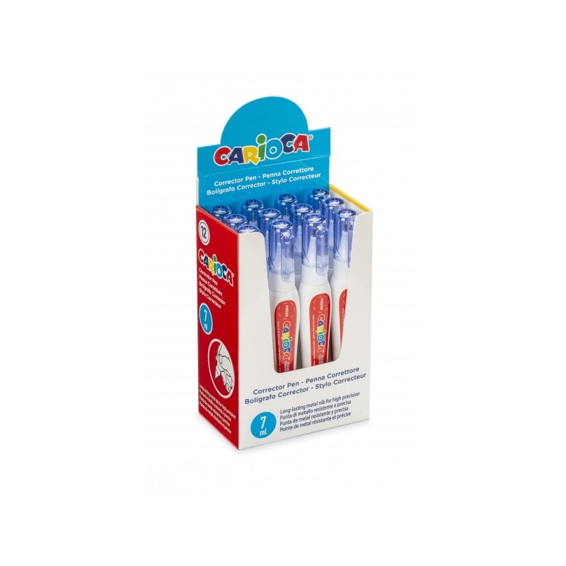 Carioca Concealer Pen Display da 12 pennarelli per correttore - Punta metallica forte e precisa - Adatto a tutti i tipi 