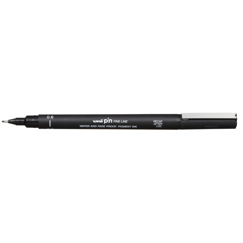 Penna PIN Uni-ball calibrata 06 - Punta in policarbonato 0.6 mm - Inchiostro resistente all'acqua e alla luce - Colore n