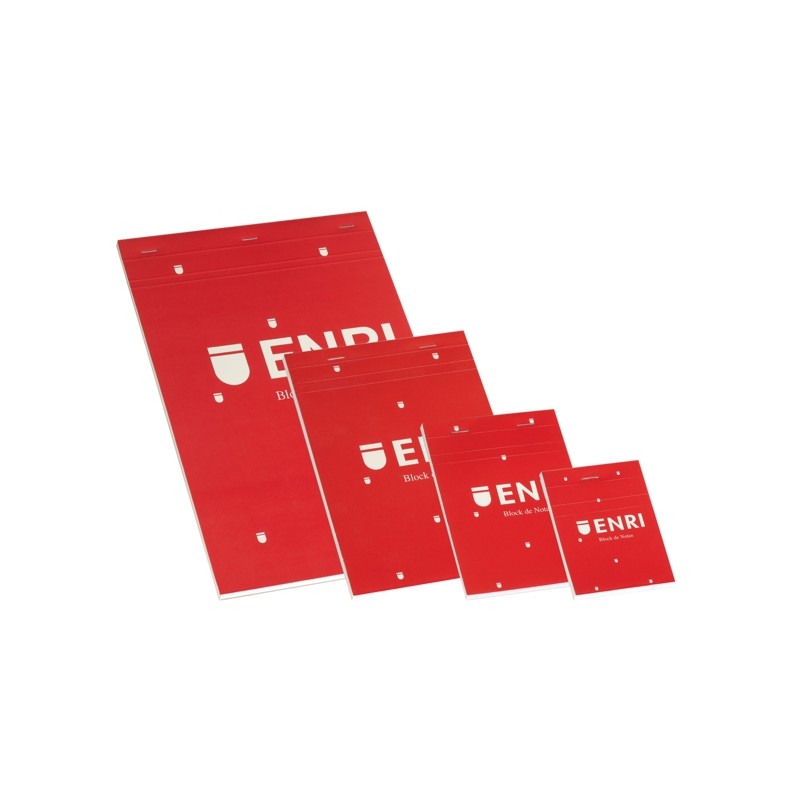 Enri Blocco note con punti metallici 80 fogli con griglia 4x4 mm - Formato A4 - Copertina morbida - Colore rosso