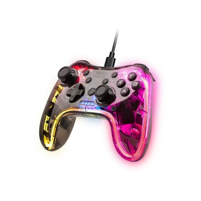 Mars Gaming MGP-C Gamepad professionale - Illuminazione RGB NEON - Doppia vibrazione aptica - Compatibilità multipiatta