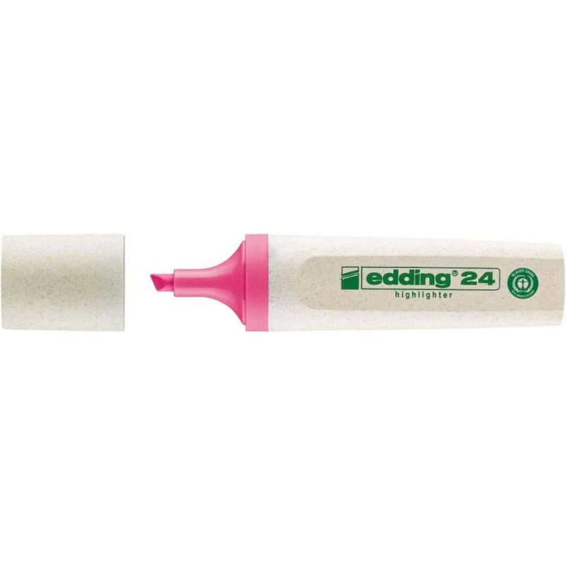 Marcatore fluorescente Edding 24 EcoLine - Punta smussata - Linea 2-5 mm - Plastica riciclata al 90% - Etichetta Eco Ang