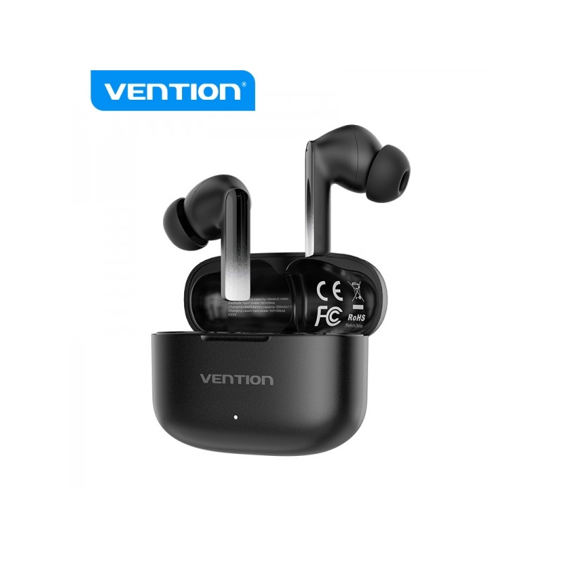Vention Cuffie Bluetooth 5.3 con custodia di ricarica - 6 ore di autonomia ELF E04 - Colore nero