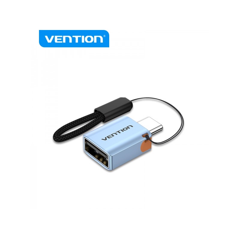 Adattatore USB3.1 Type-C maschio a USB femmina OTG di Vention con cordino - Grigio alluminio