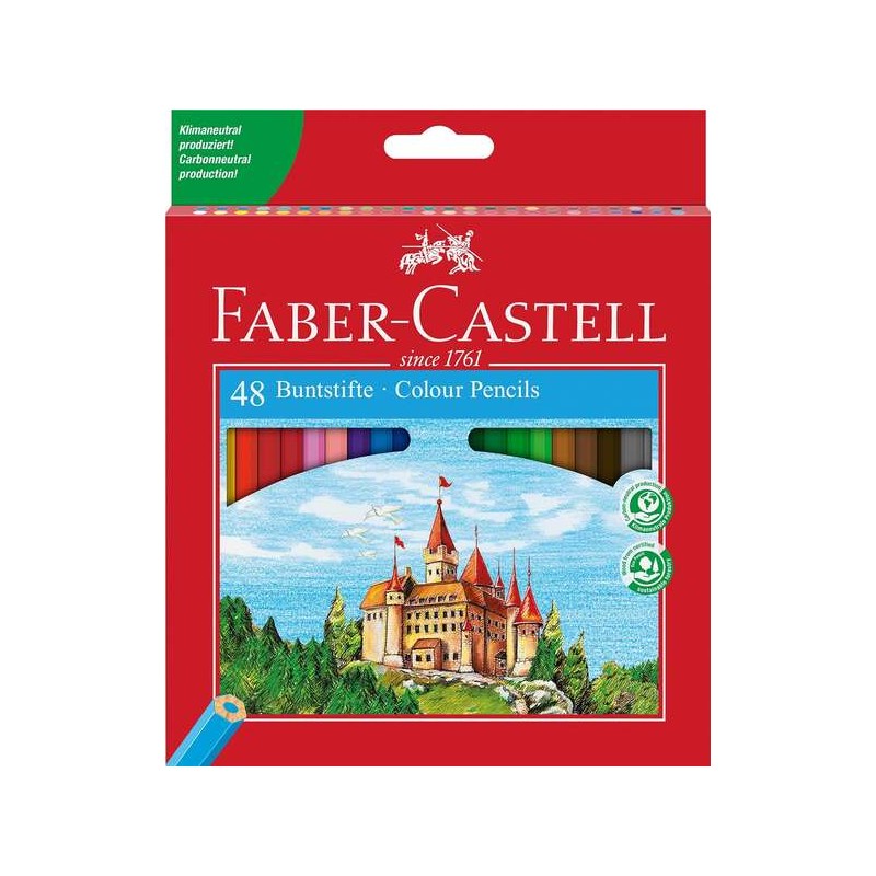 Faber-Castell Classic Colour Confezione da 48 matite colorate esagonali - Resistenza alla rottura - Colori assortiti