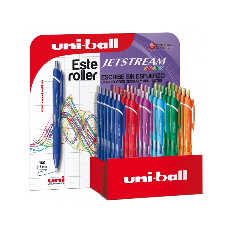 Uni-ball SXN-150C JetStream Colours Display di 36 penne a sfera retraibili - Punta a sfera 0.7 mm - Inchiostro a pigment