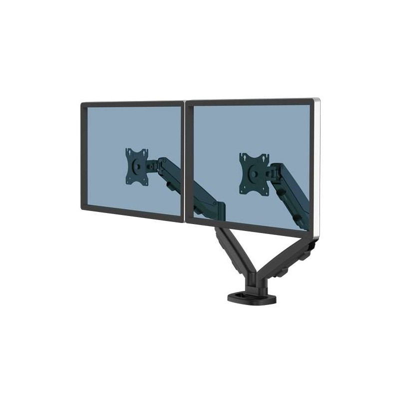 Braccio per doppio monitor Fellowes Eppa - Fino a 39 e 8 kg - Regolabile con molla a gas - Sistema di gestione dei cavi 