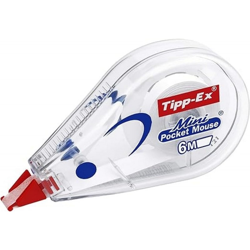 Tipp-Ex Mini Pocket Mouse Correction Tape 5mm x 6m - Scrittura istantanea - Custodia trasparente