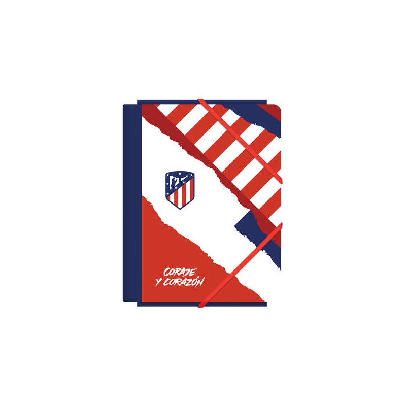 Cartella in cartoncino plastificato Dohe Atletico de Madrid Courage and Heart - 3 lembi - Formato A5 - Foglietti stampat