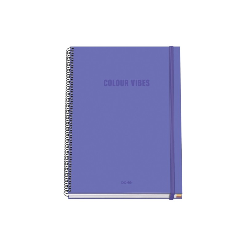 Dohe Colour Vives Quaderno a spirale A4 100 fogli microperforati quadrati da 5 mm - Copertina rigida in cartoncino foder
