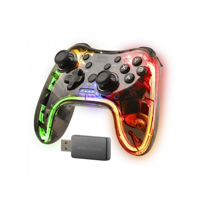 Controller wireless Mars Gaming MGP-24 - Connessione 2.4GPRO - Doppia vibrazione aptica - 20 pulsanti tattili - Compatib