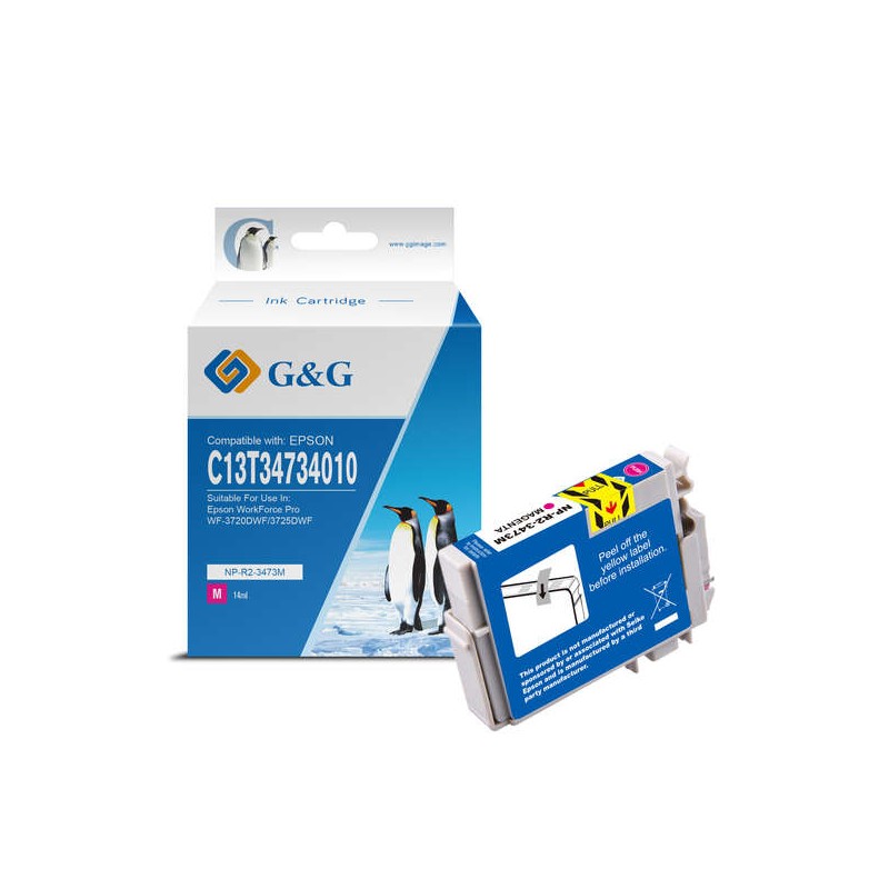 GeG Epson T3473/T3463 (34XL) Cartuccia d'inchiostro magenta a pigmenti generica - Sostituisce C13T34734010/C13T34634010