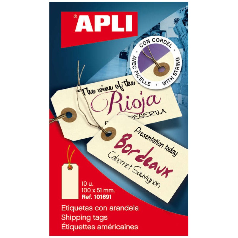 Etichette Apli con rondella e filettatura 100 x 51 mm 10 pz.