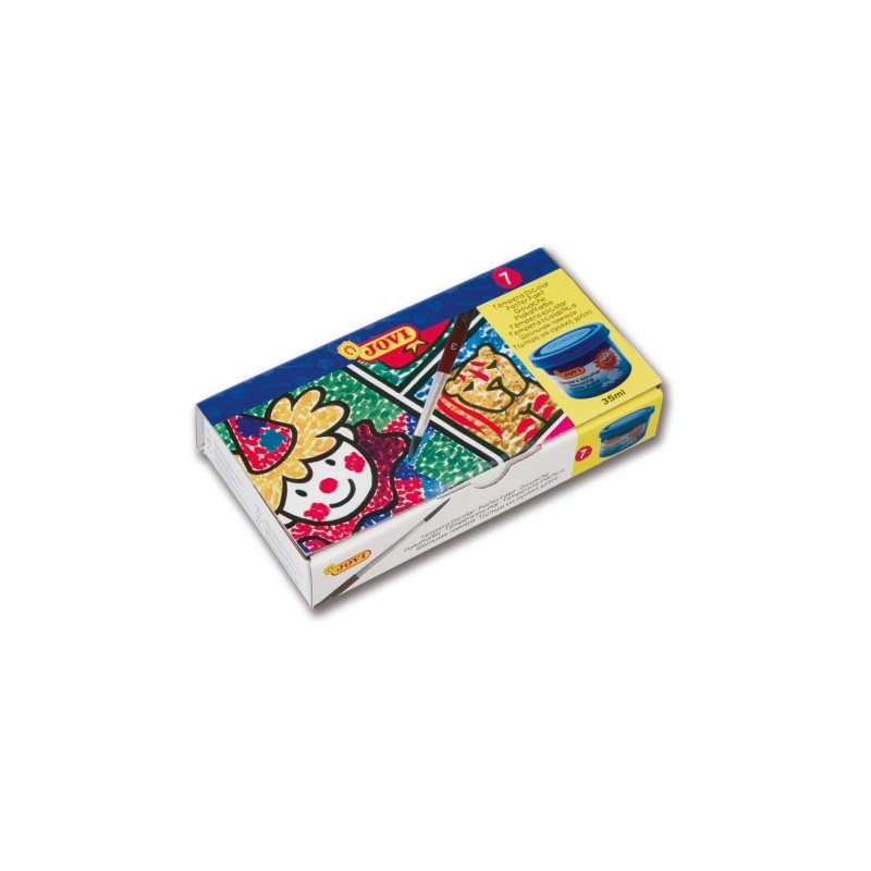 Confezione da 7 barattoli di tempera da 35 ml - miscelabile - per carta. cartone. legno. stoffa. pasta da modellare e ar