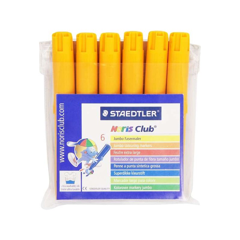 Staedtler Noris Watercolour 340 Confezione da 6 pennarelli grandi - Tratto 3 mm circa - Facilmente lavabile - Inchiostro