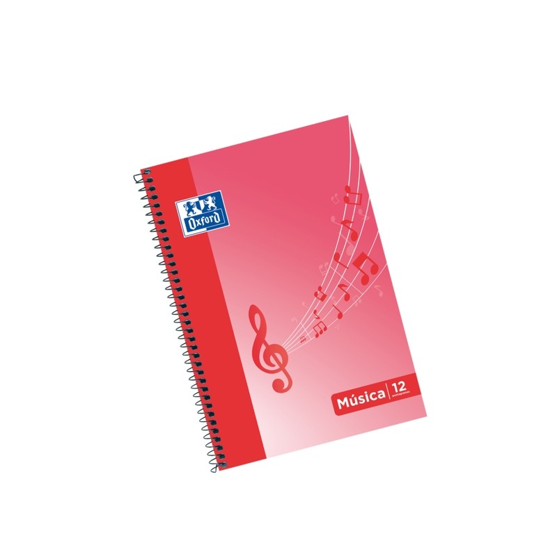 Quaderno a spirale Oxford School Music Fº - Copertina morbida - 12 righe - Interlinea 2.5 mm - 20 fogli - Illustrazione