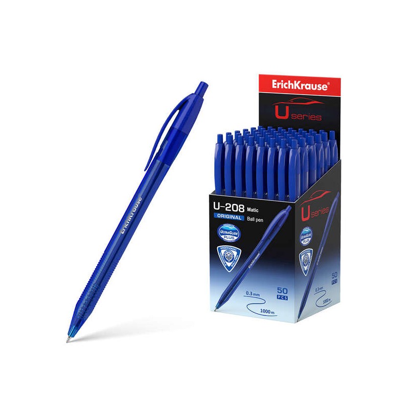 Penna a sfera automatica Erichkrause U-208 Original Matic - Tecnologia Ultra Glide - Inchiostro blu