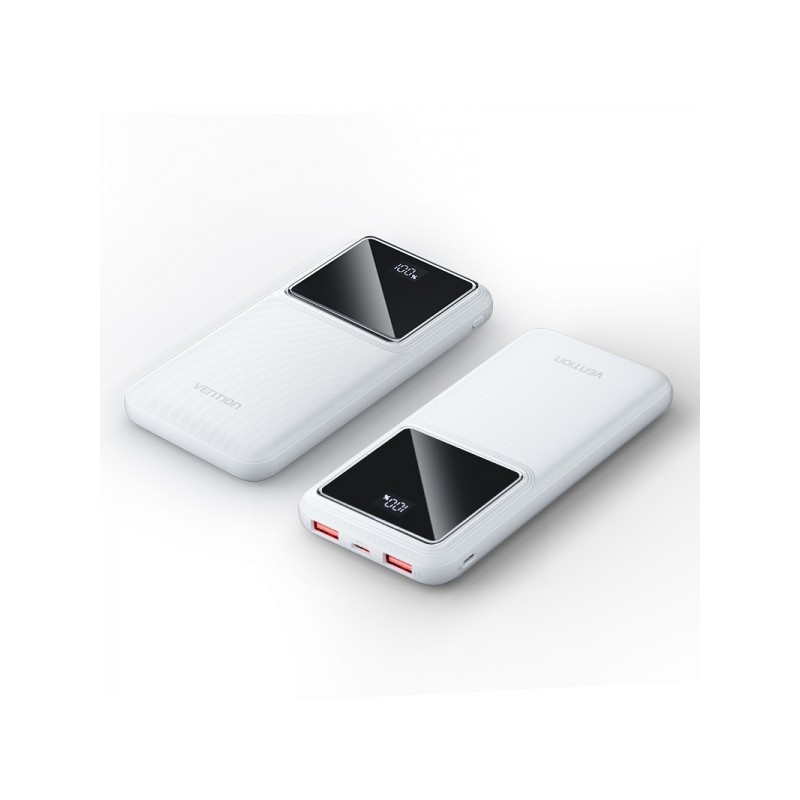 Vention Batteria Powerbank 10000mAh 22.5W USB (C+A+A) con display LED - Colore bianco