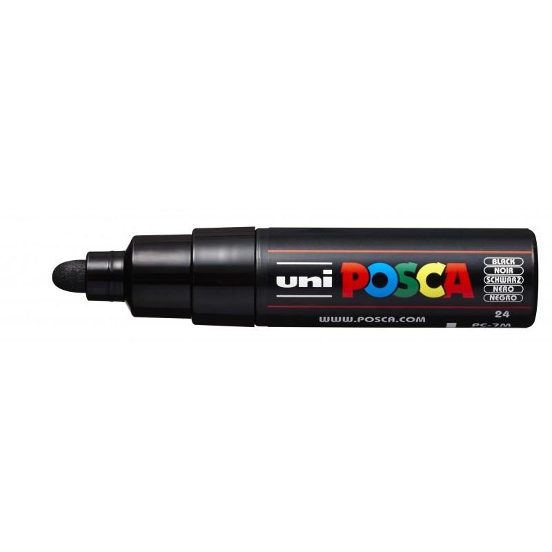Posca PC-7M Pennarello - Punta a proiettile 4.5-5.5 mm - Inchiostro a base d'acqua - Resistente alla luce - Colore nero