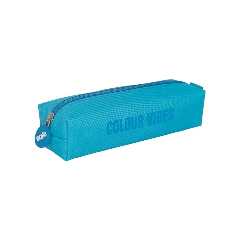 Dohe Colour Vibes Square Tote Bag - Chiusura a zip con tiretto gommato - Blu ciano