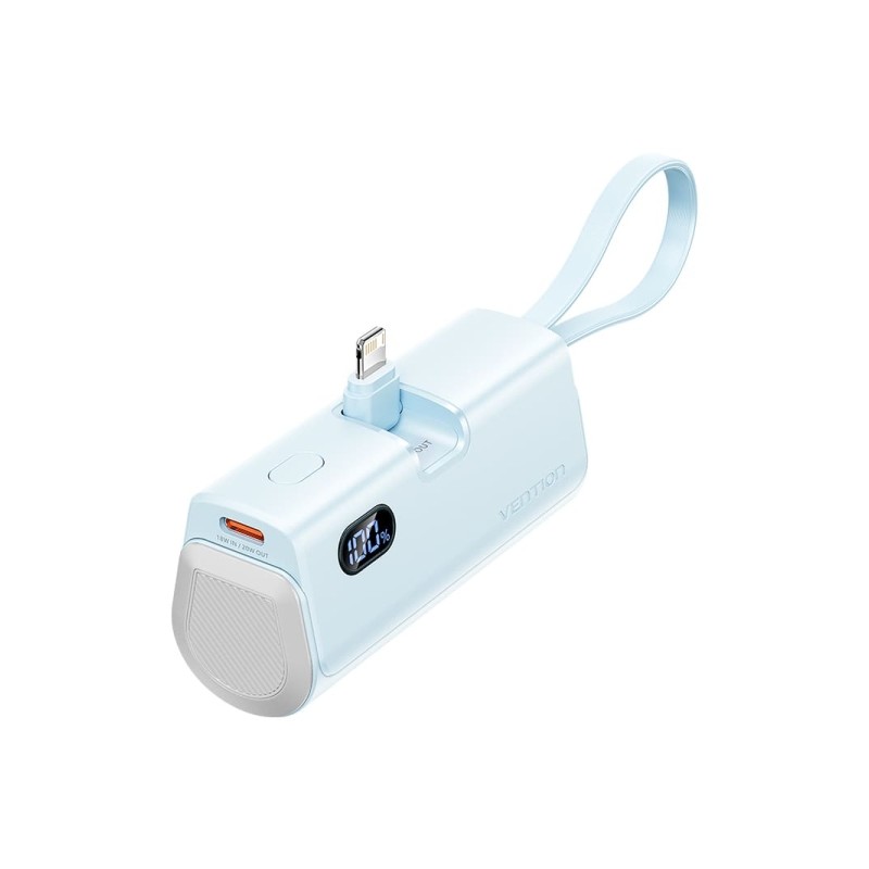 Vention PowerBank 4800mAh - Lightning - Carica rapida 22.5W - Connettore pieghevole - Colore blu