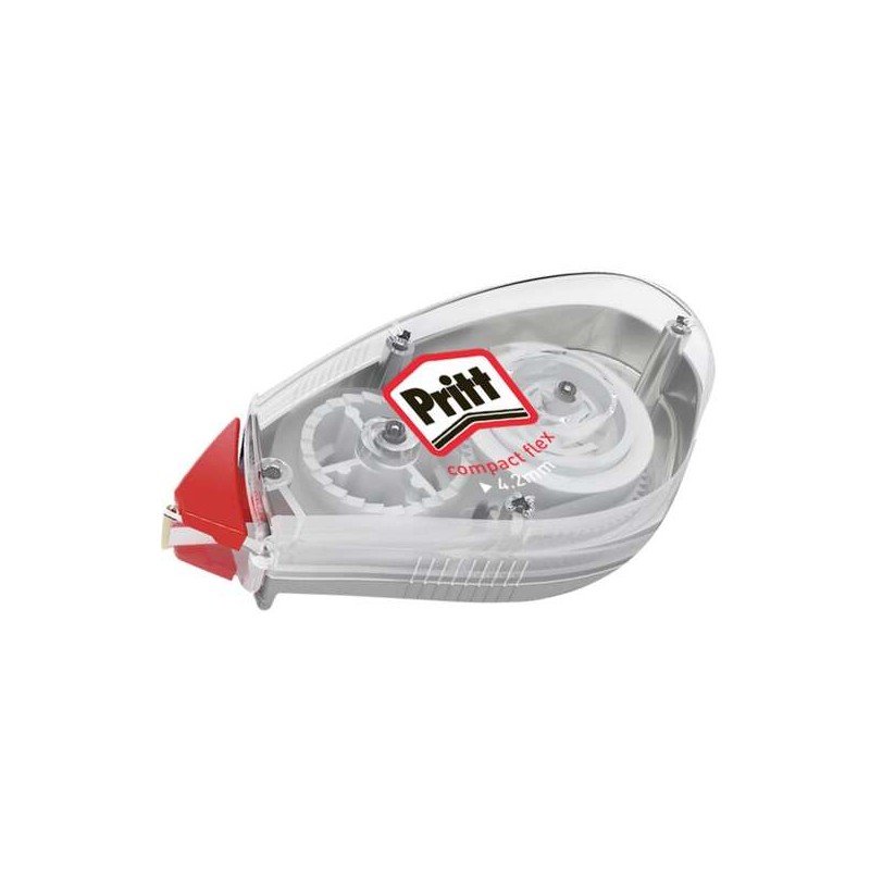 Nastro correttore Pritt Roller Compact Flex 4.2mmx10m - Punta flessibile - Correzione liscia e pulita - Correzione bidir