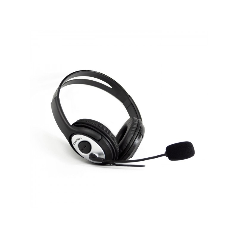 Coolbox CoolChat 3.5 Cuffie con microfono - Archetto regolabile - Cuscinetti imbottiti - Controllo del volume - Cavo di 