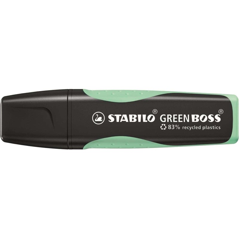 Evidenziatore pastello Stabilo Green Boss - Realizzato con l'83% di plastica riciclata - Linea da 2 a 5 mm - Ricaricabil