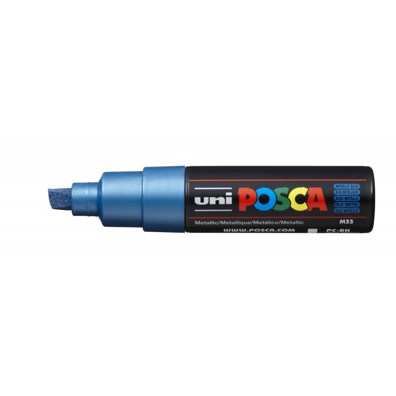 Posca PC-8K Pennarello - Punta smussata acrilica 8 mm - Inchiostro a base d'acqua - Non permanente - Resistente alla luc