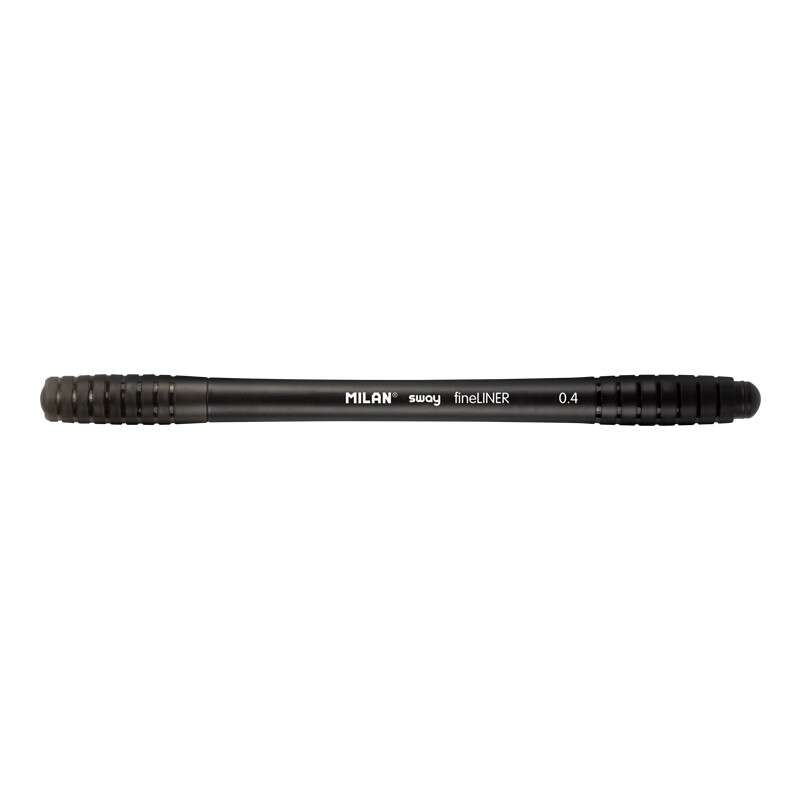 Milan Sway Fineliner - Punta fine 0.4 mm - Ergonomico - Inchiostro a base d'acqua - Colore nero