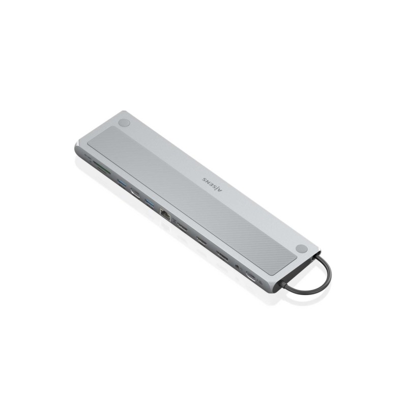 Aisens USB-C Dock 12 in 1 - Da USB-C a 2xHDMI - 1xPorta display - 1xRJ45 - 3xUSB-A USB3.0 - 1xUSB-C - 1xUSB-C PD - 1xSD 