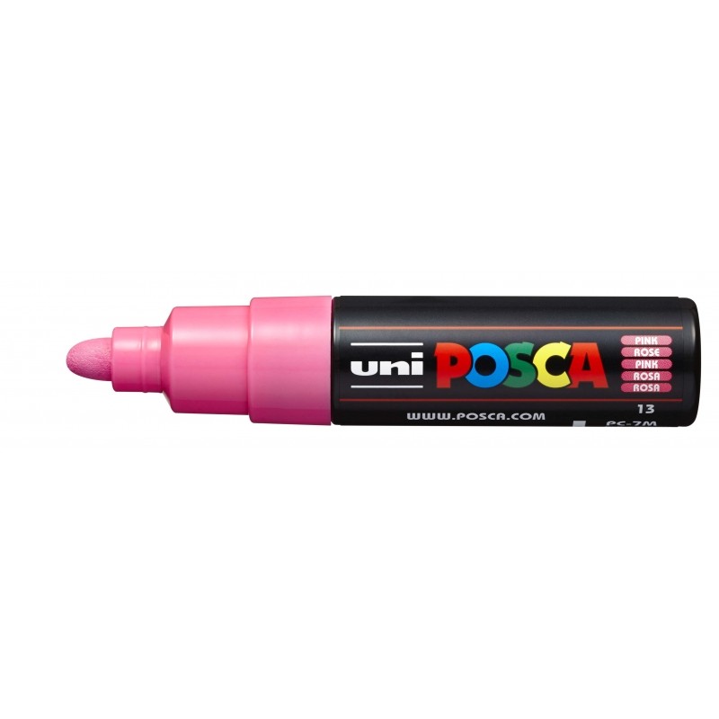 Posca PC-7M Pennarello - Punta 4.5-5.5 mm - Inchiostro a base d'acqua - Resistente alla luce - Colore rosa