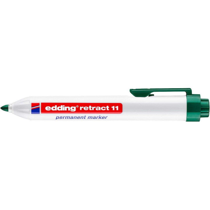Edding Retract 11 Marcatore permanente retrattile - Punta tonda - Da 1.5 a 3 mm - Ricaricabile - Asciugatura rapida - Co