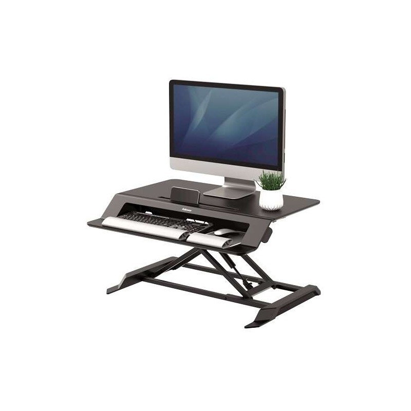Fellowes Sit-Stand Lotus Workstation - Sistema a molla a gas - Ampia piattaforma superiore - Piattaforma inferiore per m