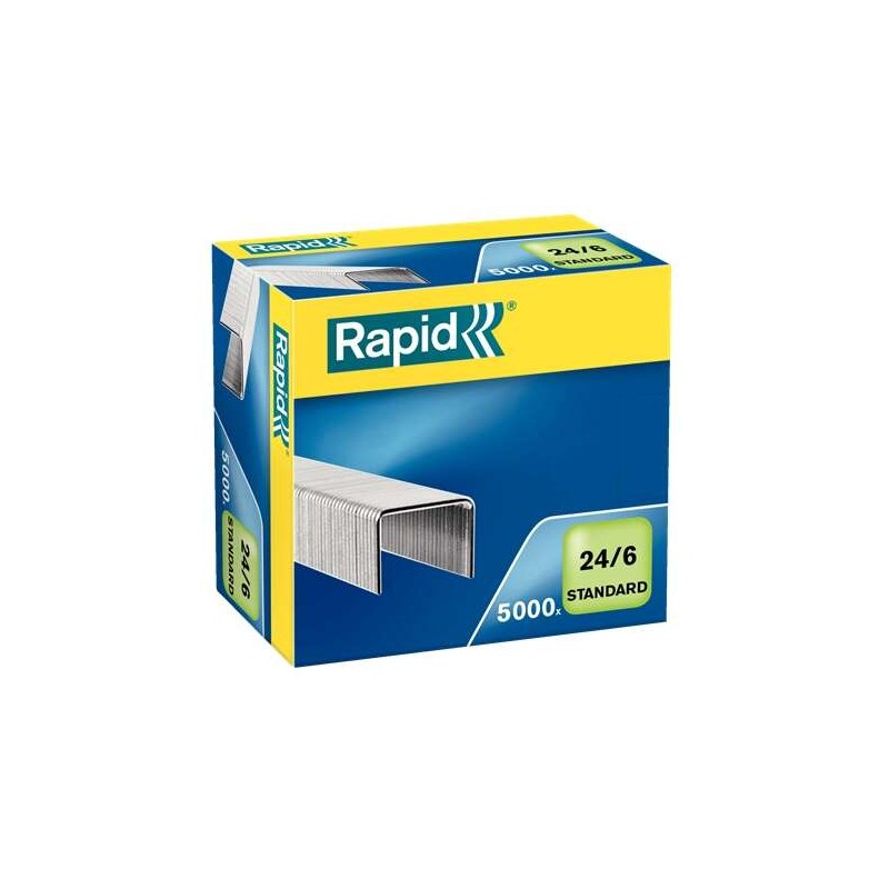 Rapid Confort Scatola di 5000 punti metallici 24/6 - Fino a 20 fogli - Filo flessibile - Pin da 6 mm