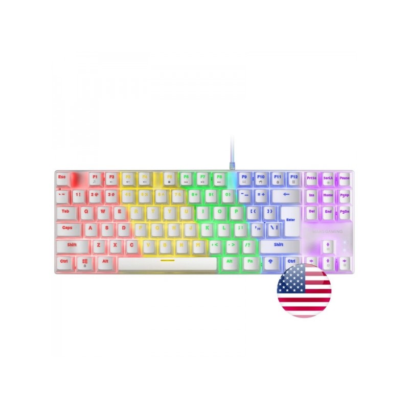 Tastiera meccanica da gioco Mars Gaming MK80 - TKL compatta - Illuminazione RGB - Tasti indelebili - Interruttori antipo