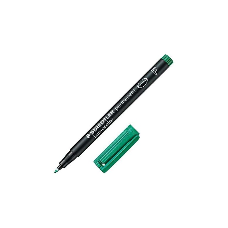 Staedtler Lumocolor 318 Marcatore permanente - Punta fine rotonda - Linea 0.6 mm - Cappuccio con clip - Asciugatura rapi