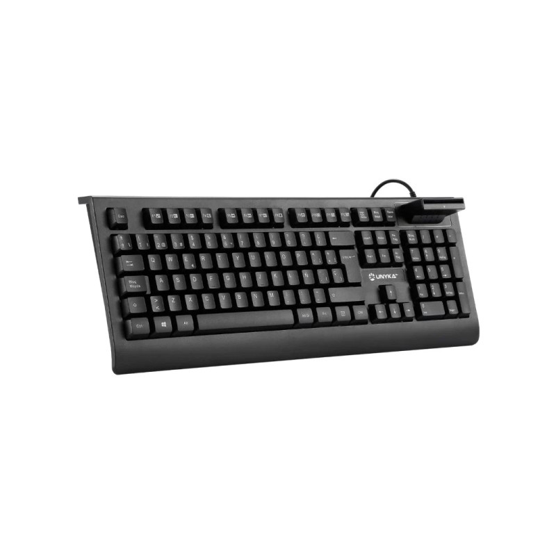 Unykach KB918 Tastiera USB con lettore intelligente di tipo PC/SC 2.0 come DNIe o tessera sanitaria spagnola - Lingua sp