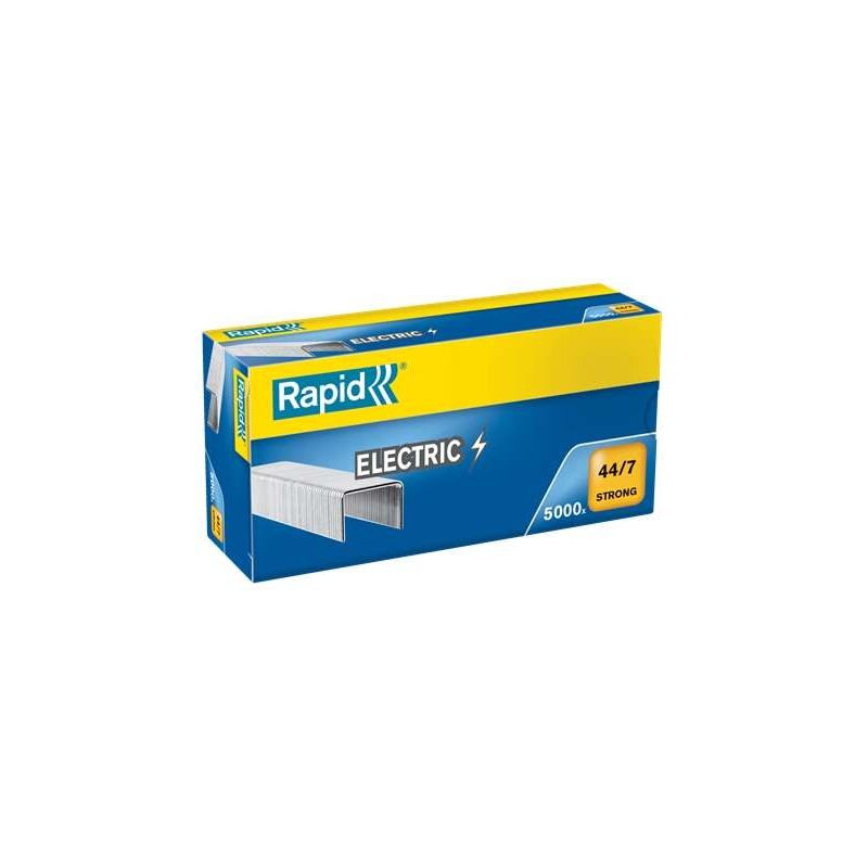 Rapid Strong 44/7 Scatola di 5000 punti metallici elettrici 44/7 - Fino a 70 fogli - Filo zincato rinforzato