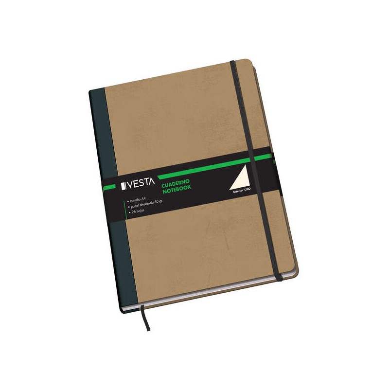 Quaderno di cartone Dohe con estremità arrotondate - 96 fogli di carta tamponata da 80 g - Copertina in tre pezzi con d