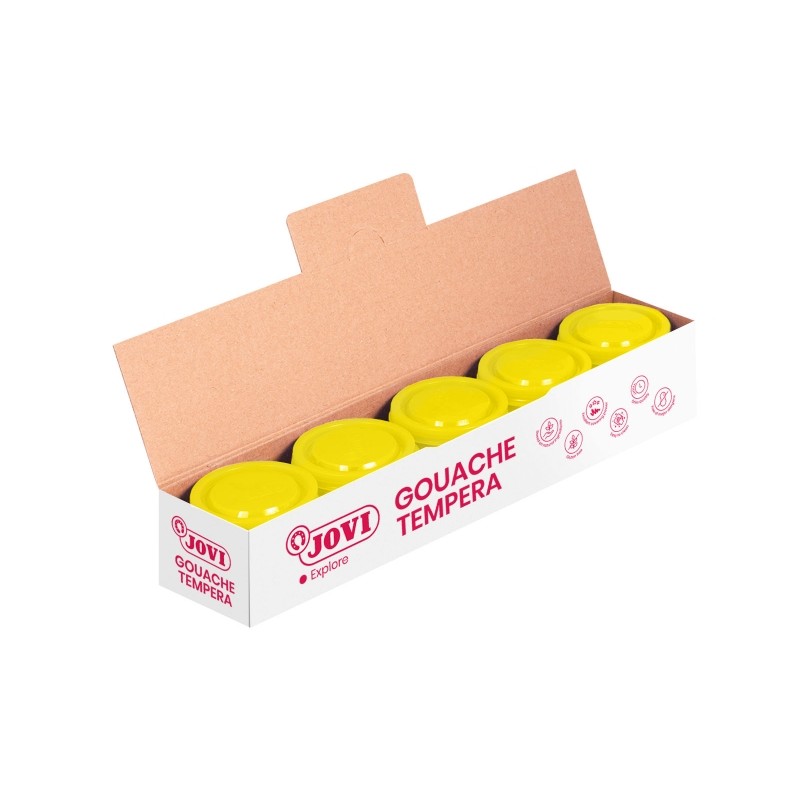 Tempera Jovi School Pot 35ml - Applicazione su più superfici - Utilizzo con pennello. rullo o spatola - Colori miscelab