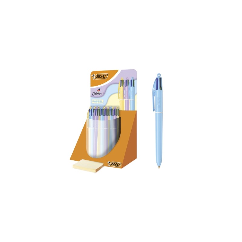 Bic 4 colori pastello con 30 penne a sfera retraibili - punta media 1.0 mm - inchiostro a base d'olio - fusto colori pas