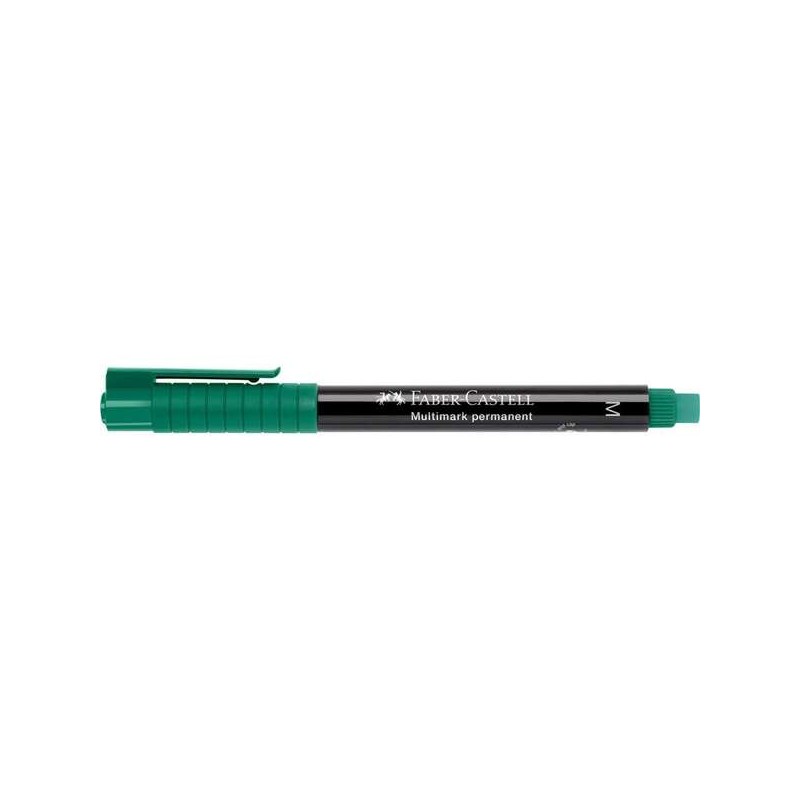 Marcatore permanente Faber-Castell Multimark - Larghezza linea 1 mm - Gomma integrata - Resistente alla luce e all'acqua